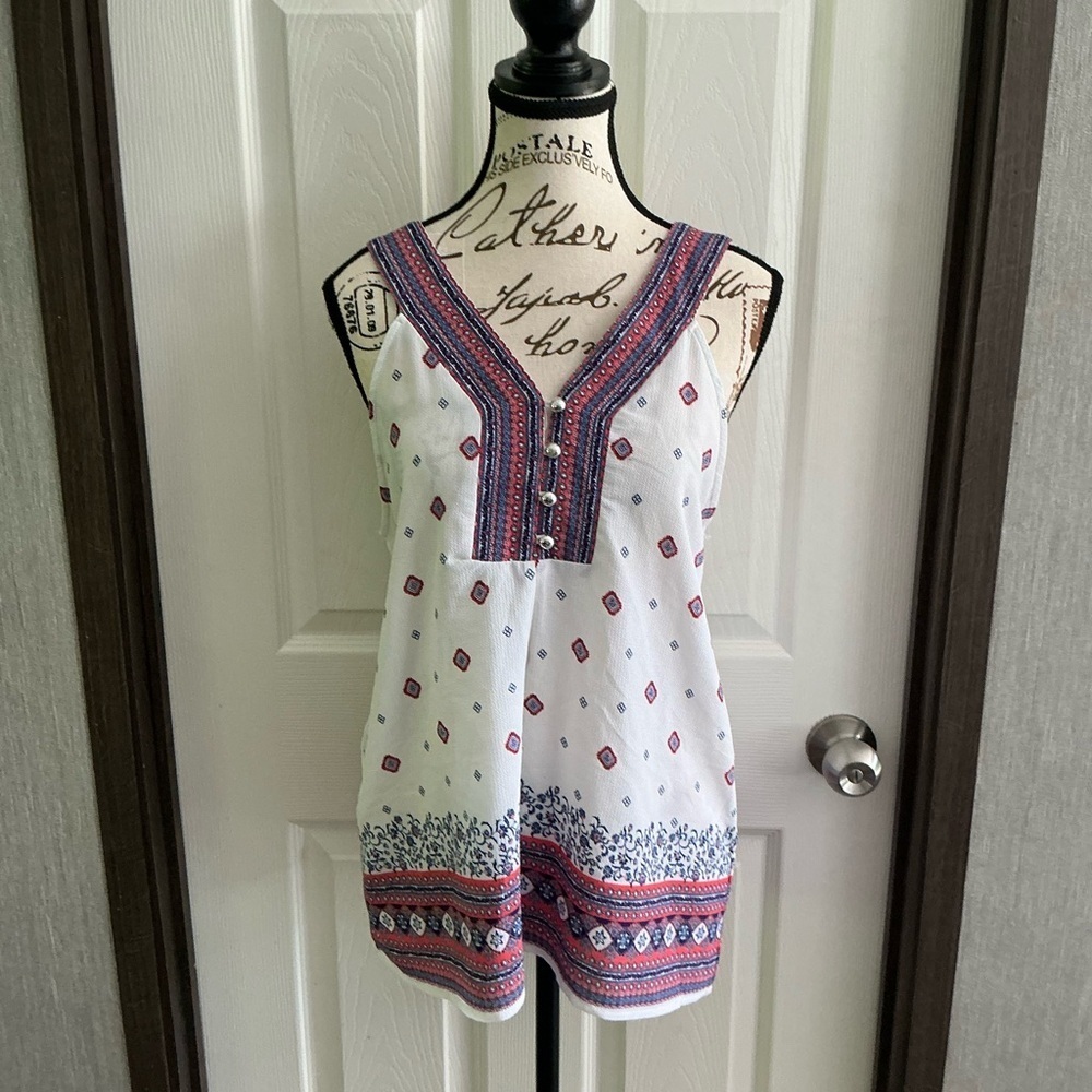 Blu Pepper Purple Graphic Relaxed Tank Top